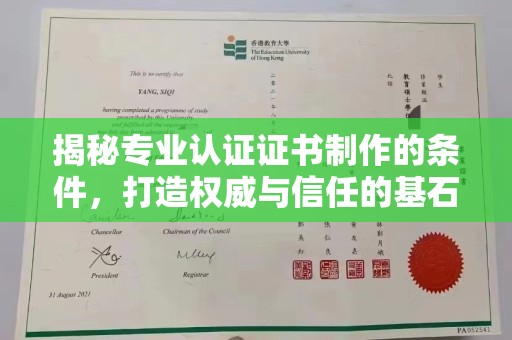 泸溪揭秘专业认证证书制作的条件，打造权威与信任的基石