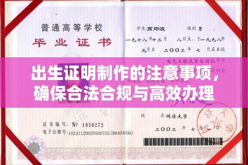 泸溪出生证明制作的注意事项，确保合法合规与高效办理
