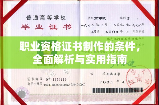 泸溪职业资格证书制作的条件，全面解析与实用指南